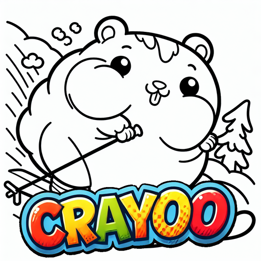 Hamster Hansi und der rasante Rutsch - 10x Bild zum Ausmalen