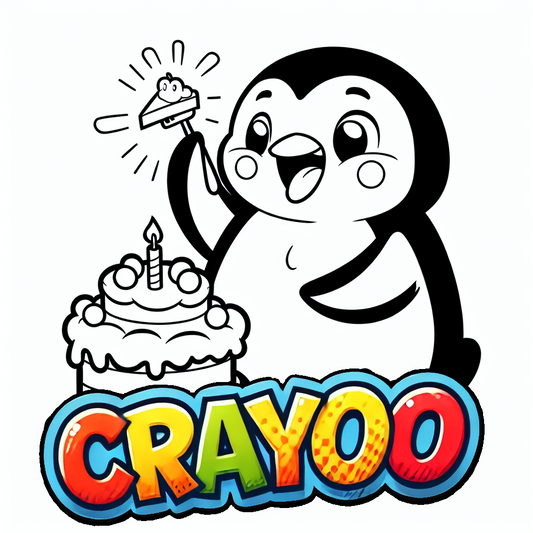 Pinguin Pauls großer Geburtstag - 10x Bild zum Ausmalen