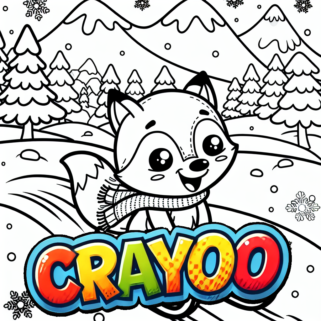 Die fröhliche Schlittenfahrt - 10x Bild zum Ausmalen