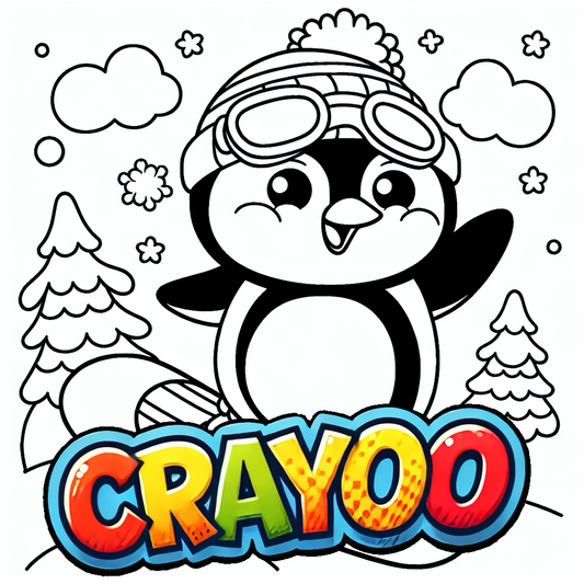 Der fröhliche Pinguin Paul - 10x Bild zum Ausmalen