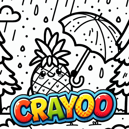 Anni Ananas und der Schneeregen - 10x Bild zum Ausmalen