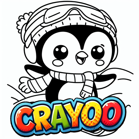 Pinguin Peter möchte die Gummibärchen nicht teilen - 10x Bild zum Ausmalen