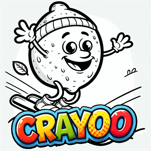 Zitrone Peppi gewinnt die Goldmedaille beim Ski-Springen - 10x Bild zum Ausmalen