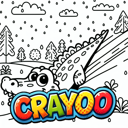 Krokodil Karl kriegt einen Strafzettel  - 10x Bild zum Ausmalen