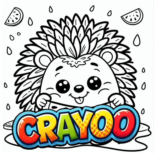 Der lustige Igel Igor und die Wassermelone - 10x Bild zum Ausmalen