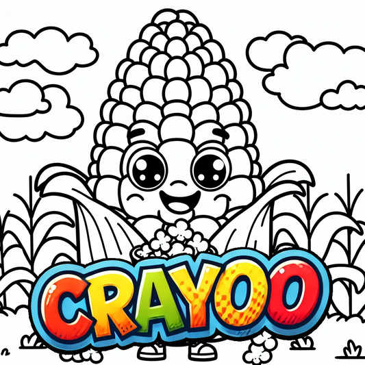 Kalle, der Popcorn-Mais - 10x Bild zum Ausmalen