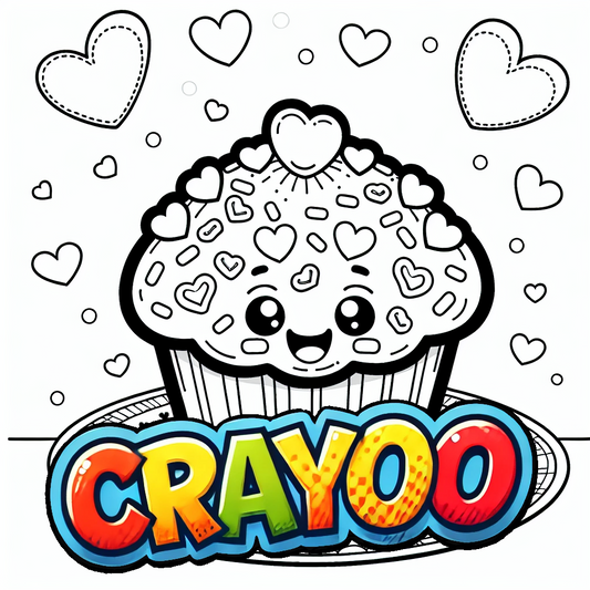 Valentinsmuffins für alle - 10x Bild zum Ausmalen