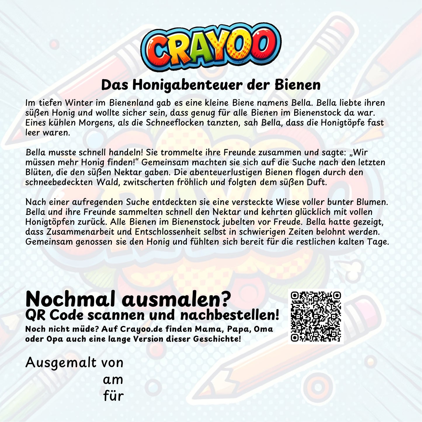 Das Honigabenteuer der Bienen - 10x Bild zum Ausmalen